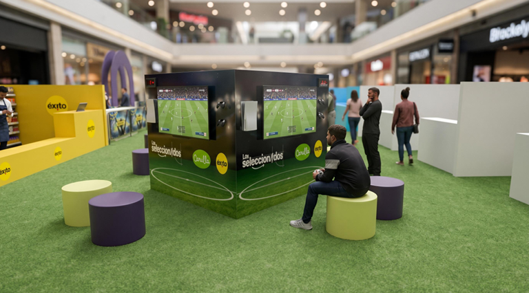 Desde el 17 de junio hasta el 19 de julio, la Fan Zone contará con un espacio para la transmisión de 37 partidos del certamen deportivo. FOTO: Cortesía.
