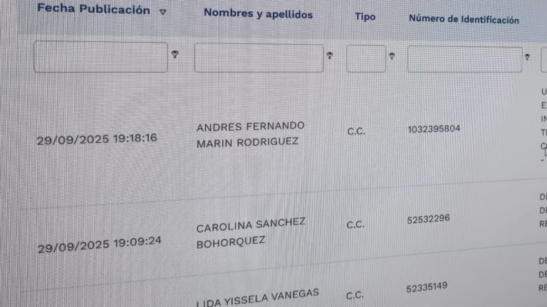 Página de aspirantes de la Presidencia. Foto: captura de pantalla de La Silla Vacía