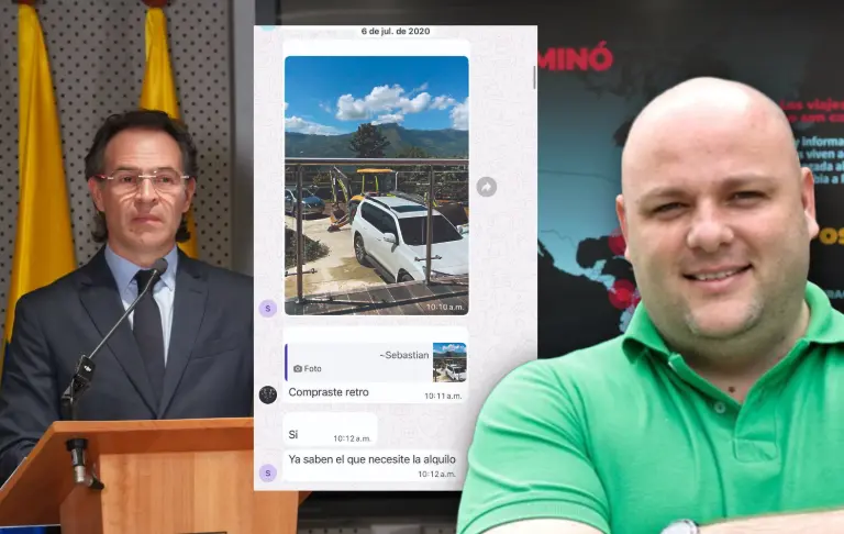 Federico Gutiérrez reveló, en una rueda de prensa, que dineros de la presunta corrupción de Miguel Quintero, hermano del exalcalde Daniel Quintero, habrían terminado en testaferros en Estados Unidos. En grupos de WhatsApp, Miguel y otras personas ostentaban de compras extravagantes, como una retroexcavadora. Fotos: cortesía.