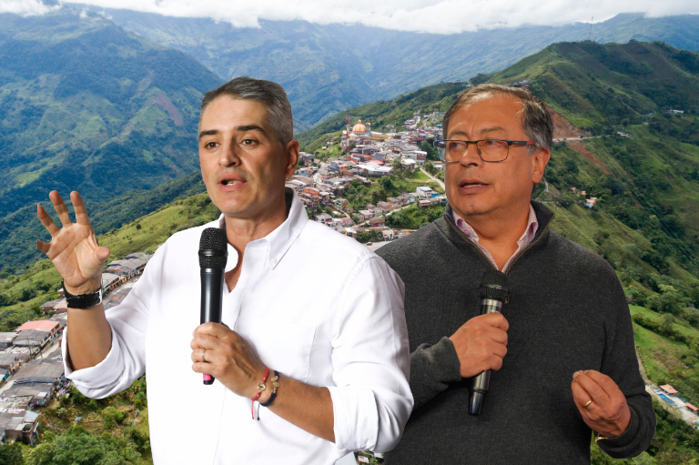 El gobernador Andrés Julián Rendón cuestionó al presidente Gustavo Petro por el accionar del gobierno frente a las disidencias y denunció que a Valdivia ya han llegado 200 desplazados. FOTOS: El Colombiano