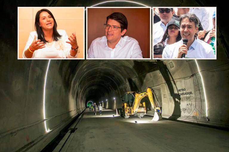 Entre quienes han opinado están los senadores Paola Holguín y Miguel Turbay, del CD, lo mismo que el exalcalde de Medellín, Daniel Quntero. El Túnel del Toyo es una de las obras estratégicas que están en el limbo. FOTO: EL COLOMBIANO 