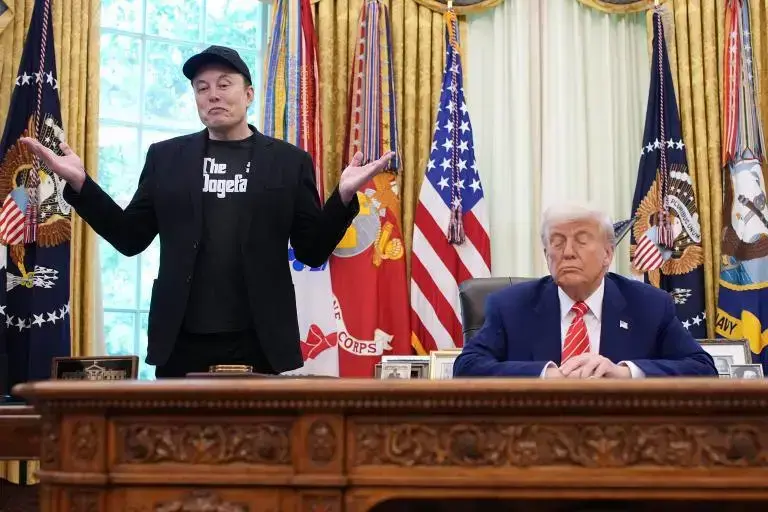 Trump dice estar “muy decepcionado” con Musk y confirma su ruptura con el magnate. FOTO: GETTY