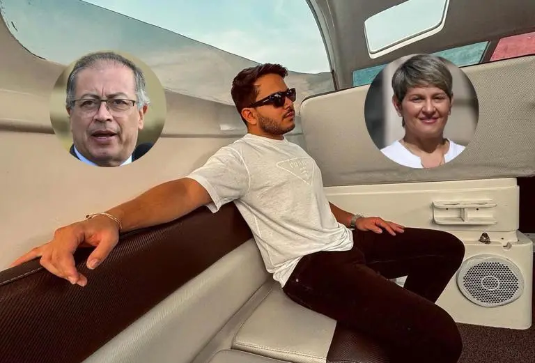 Presidente Petro, Nicolás Alcocer Petro y Verónica Alcocer, primera dama. Fotos: AFP y redes sociales.