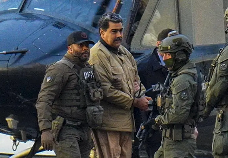 Nicolás Maduro esposado en Manhattan el 5 de enero de 2026. FOTO: XNY/Star Max/GC Images
