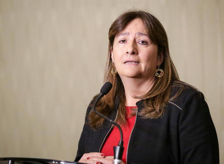 La ministra de Justicia, Ángela María Buitrago, anunció su renuncia a la cartera. FOTO: Colprensa