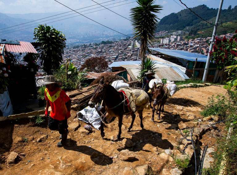 Como Nueva Jerusalén no cuenta con vías, sus construcciones avanzan todos los días a lomo de mula. FOTO: JULIO CÉSAR HERRERA