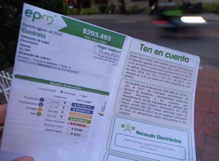 Al cierre de 2025, la facturación de EPM del kilovatio-hora de energía para el estrato 3 en la ciudad de Medellín fue de $790,49. Para inicios de año el valor fue $847,91. FOTO Mauricio Palacio