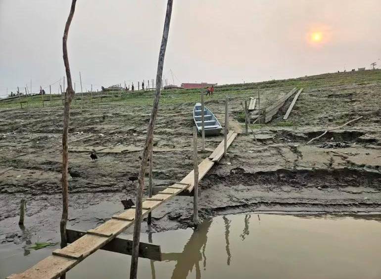 El caudal del río Amazonas se redujo hasta un 80 % en lo corrido del 2024. FOTO: Cortesía Unicef