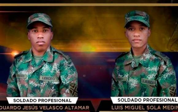 El Ejército lamentó el deceso de los dos uniformados y confirmó que uno más resultó herido. FOTO: EJÉRCITO.