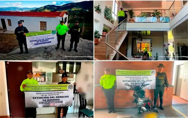 La Policía hizo recientemente el decomiso de varios bienes de una estructura presuntamente ilegal que extraía oro en Buriticá. FOTO: POLICÍA 