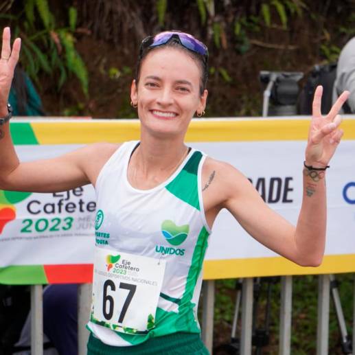 Sandra Lorena Arias, oro para Antioquia, ya está clasificada a Juegos Olímpicos de París 2024 en la marcha de 20 km. <span class="mln_uppercase_mln">FOTO</span><b><span class="mln_uppercase_mln"> cortesía </span></b>