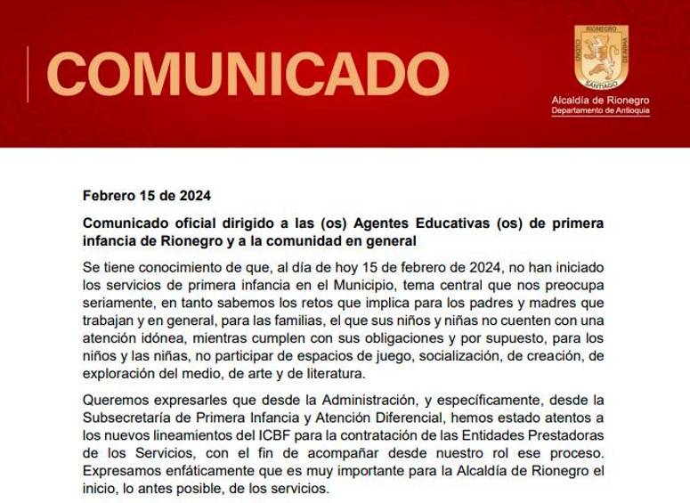 ¿Por qué a estas alturas no han abierto los centros infantiles públicos en varios municipios de Antioquia?