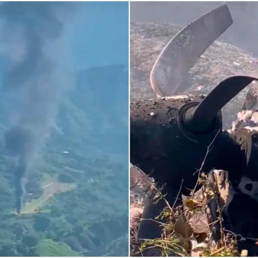 Pobladores de la zona montañosa grabaron el momento después del accidente y las partes de las aeronaves calcinadas. FOTOS: Capturas de video