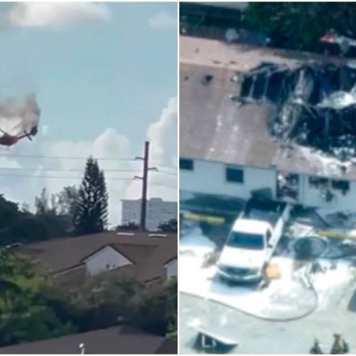 El helicóptero cayó en llamas sobre un complejo de apartamentos. FOTOS: Captura de video