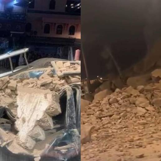 El temblor se sintió desde la ciudad de Marrakech hasta la capital, Rabat, y tuvo una profundidad de 18.5 kilómetros. FOTO: Captura video Twitter