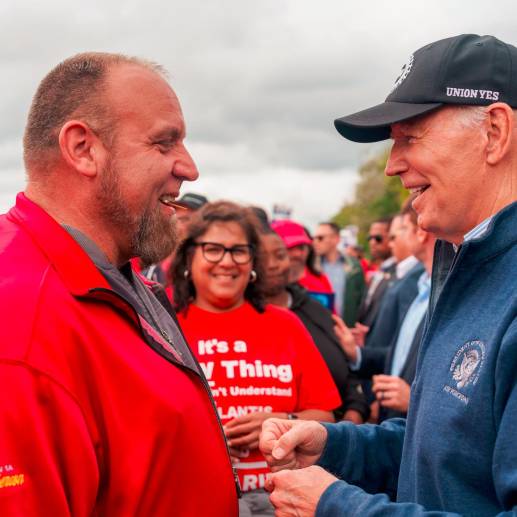 Biden se sumó a las movilizaciones de los trabajadores. Foto: Tomada del x de Joe Biden. 