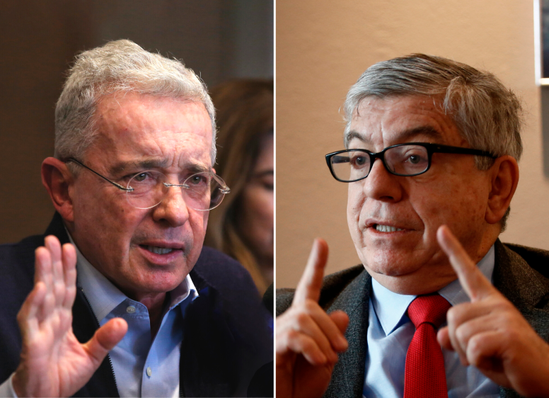 Los expresidentes Álvaro Uribe y César Gaviria, jefes del Centro Democrático y el Partido Conservador, respectivamente, se oponen a la reforma a la salud de Petro. FOTO COLPRENSA