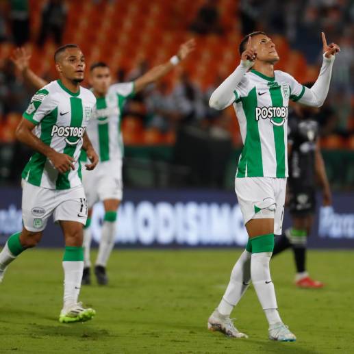 Dorlan Pabón anotó su primer gol con Nacional desde que regresó de la lesión que sufrió en la primera fecha de la Liga Betplay-2. FOTO: JAIME PÉREZ