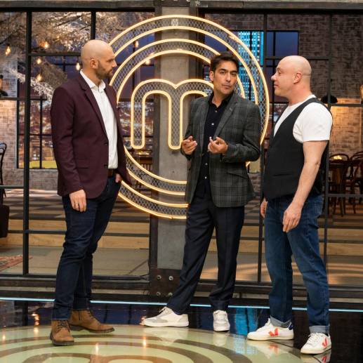Nicolás de Zubiría, Cris Carpentier y Jorge Rausch son los jurados encargados de elegir el ganador de Master Chef Celebrity. FOTO Cortesía Canal RCN