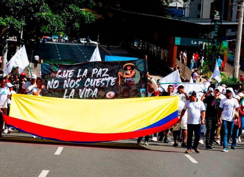 El Frente Nacional de Paz (FNP) hará movilizaciones en Bogotá para exigir el cumplimiento de los acuerdos. FOTO: JULIO CÉSAR HERRERA