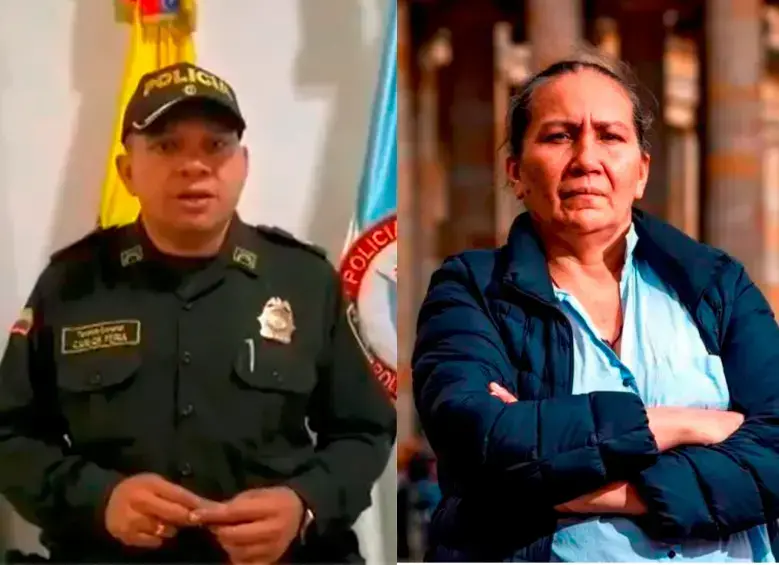 El coronel Carlos Feria es uno de los presuntos implicados en uno de los casos de corrupción en el gobierno de Gustavo Petro donde hubo un presunto abuso de autoridad en contra de Marelbys Meza, ex niñera de Laura Sarabia. Fotos: Captura de video y revista <i>Semana</i>