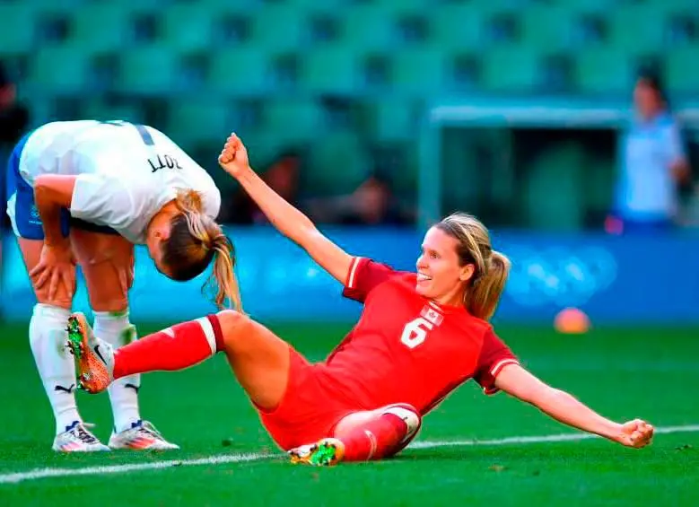 El seleccionado de Canadá quedó eliminado en los cuartos de final de las olimpiadas de París. FOTO: TOMADA DEL X DE @CANWNT