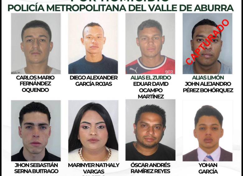 Cartel de los más buscados por delitos relacionados con feminicidio y violencia contra la mujer en el Valle de Aburrá. FOTO Policía Metropolitana. 
