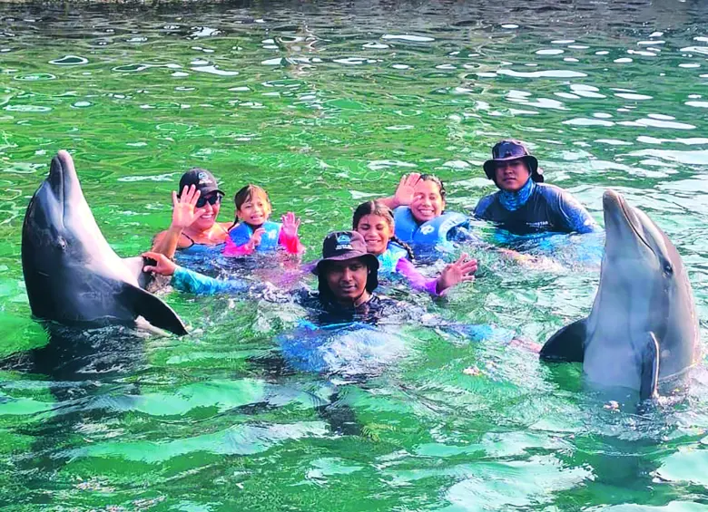 Gracias a la generosidad de empresas y personas, Mariana, su madre y su hermana estuvieron cuatro días en las playas de Santa Marta, donde pudo cumplir su sueño de conocer los delfines y renovar sus esperanzas en el futuro. FOTO Julio Herrera