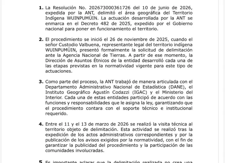 Comunicado de ANT