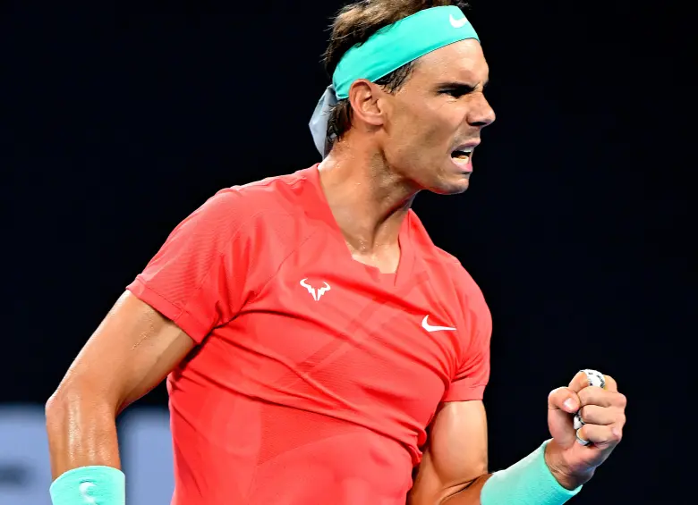 El puño arriba de Rafa Nadal para su famoso “vamos” en los partidos. FOTO Getty