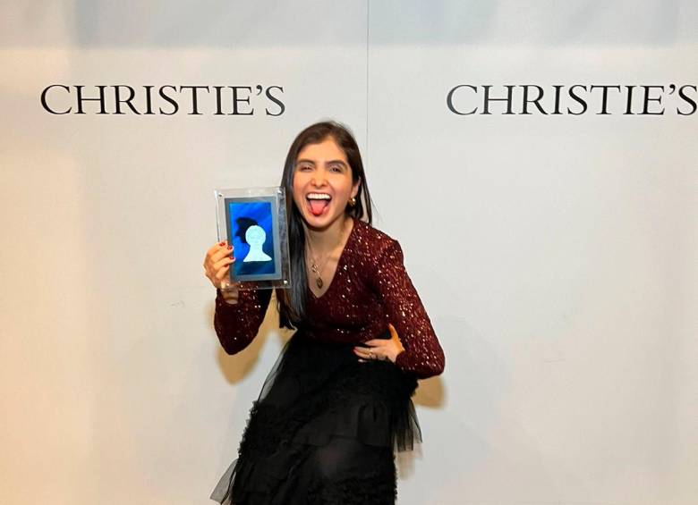 Soy Fira durante su exposición en Christie’s. FOTO Cortesía 