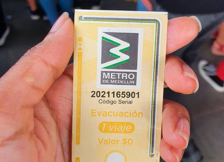 Tiquetes entregados en el sistema por causa de evacuación. FOTO: CORTESÍA