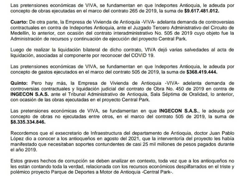 Continuación del comunicado. FOTO: Cortesía.