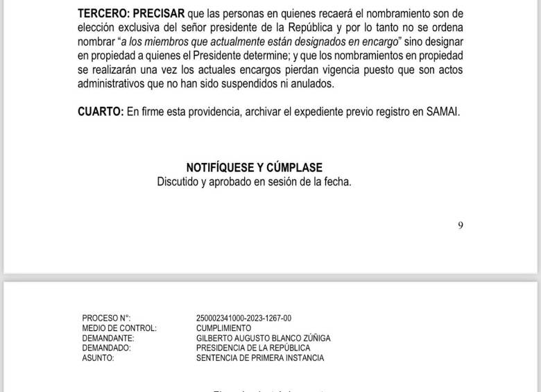 Tribunal ordenó al Gobierno que en máximo de 30 días integre la Creg con seis comisionados en propiedad 