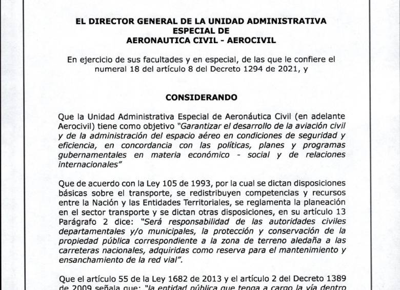 Humo blanco: Aeronáutica Civil concede permiso para proyecto vial del aeropuerto José María Córdova