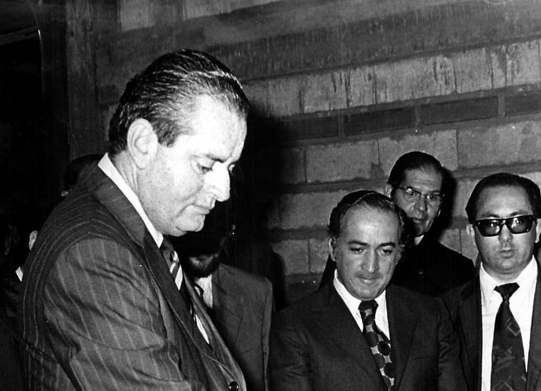 Diego Calle Restrepo durante un acto en 1972 como gobernador de Antioquia. FOTO ARCHIVO EL COLOMBIANO.