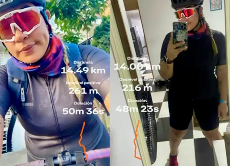 Así se ve un entrenamiento de Lucía Henao medido con Strava. Foto: Cortesía Lucía Henao.