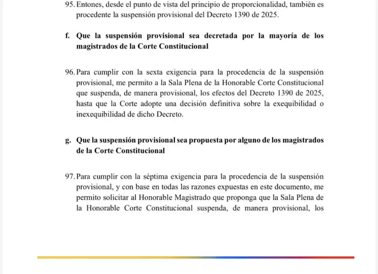 Petición del Consejo Gremial.