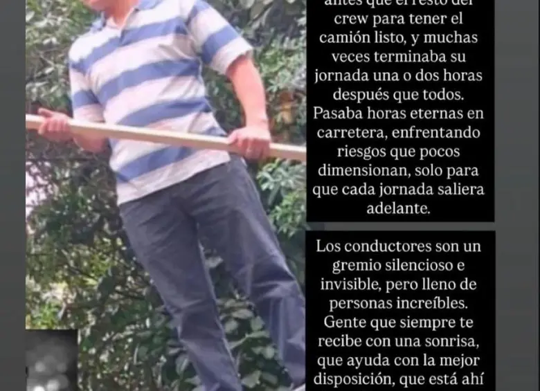 Mensajes sobre el trabajo y el rol que cumplía dentro de la producción Henry Alberto Benavides, conductor asesinado. Imagen tomada de redes sociales.