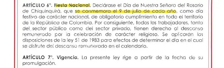 El lunes 13 de julio de 2026 sí será festivo en todo Colombia por la Ley 2578 vigente actualmente. FOTO: Cortesía