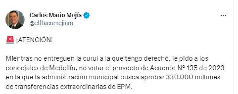 Disputa por curul liberal: “Flaco Mejía” dice que Aura Marleny Arcila no quiere entregarle puesto en el Concejo de Medellín