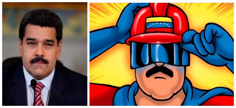 Nicolás Maduro y su alter ego Súper Bigote. FOTO: Montaje por EL COLOMBIANO 