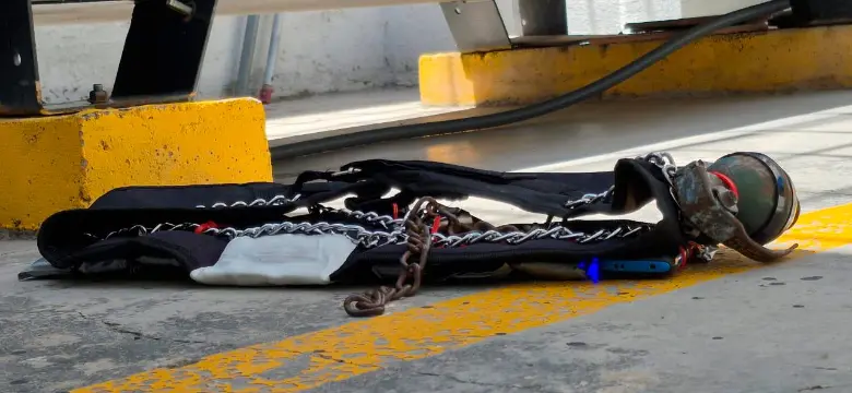 El cinturón tenía un sistema de detonación. FOTO CORTESÍA