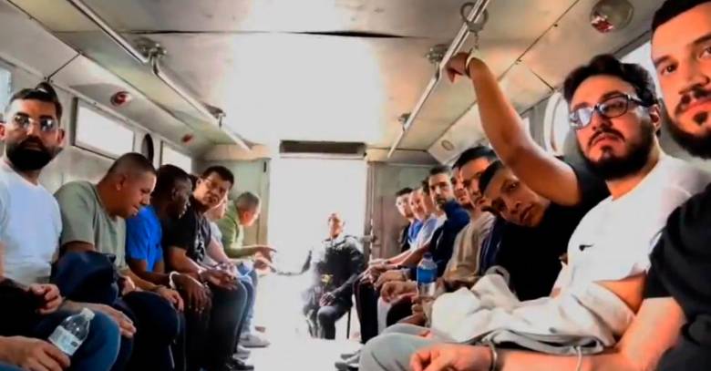 Estos son algunos de los internos de alto perfil trasladados desde la cárcel de Itagüí el fin de semana. IMAGEN TOMADA DE VIDEO.
