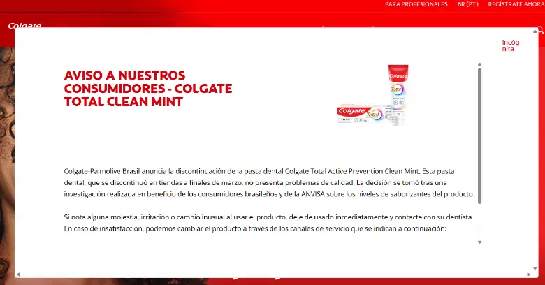 Colgate-Palmolive retiró del mercado crema dental tras denuncias por lesiones en boca y labios