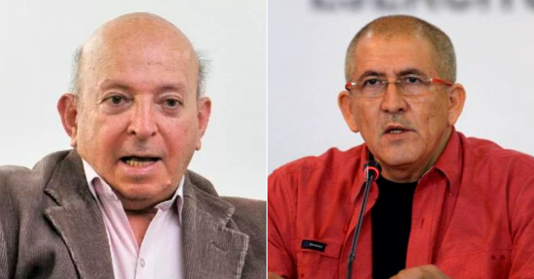 Otty Patiño, jefe negociador del Gobierno y Antonio García, máximo comandante del ELN. FOTO: CORTESÍA