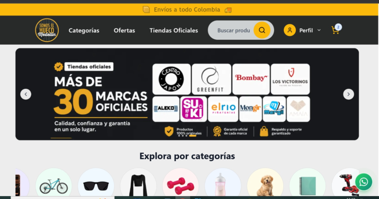 Así luce el marketplace de El Hueco. 