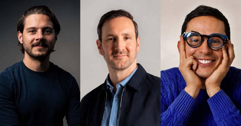 Felipe Ángel, encargado de ventas para Latinoamérica de Hotmart; Eduardo Vázquez, economista y fundador de la Academia de IA y Santiago Reyes, Yuyo Says, hablaron con El Colombiano. Fotos: @felipeangelm, @eduardovazquez.ia, @yuyo.says