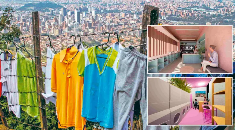El primer centro de lavado comunitario de Medellín estará ubicado en la UVA La Alegría. FOTOS EL COLOMBIANO y Cortesía