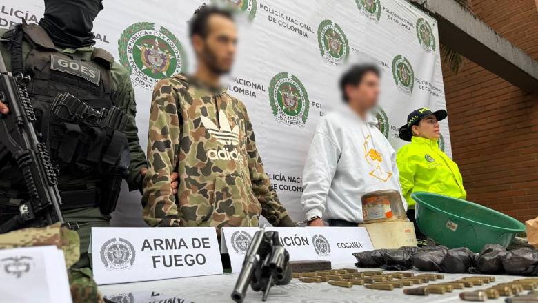 Capturados en la redada realizada por la Policía. FOTO: Cortesía Secretaría de Seguridad de Medellín